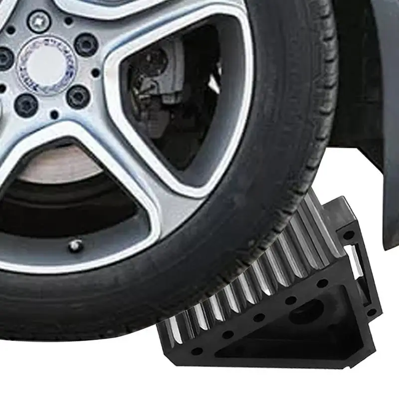 Portable Wheel Chock Car Stopper With Handle Anti-slip Rubber Parking Wedges Car Tire Stop Blocks For Camper Trailers RVs Trucks