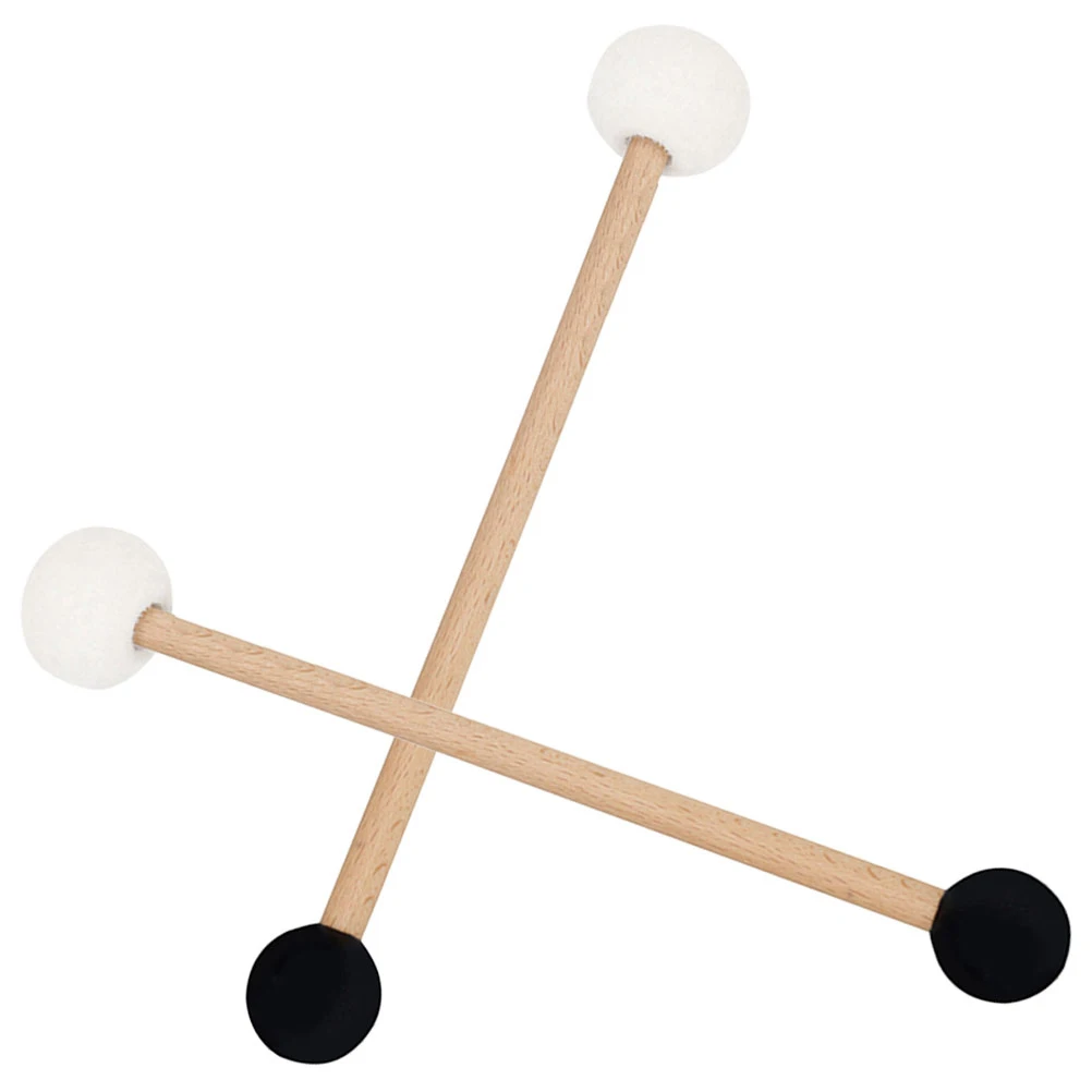 

2Pcs Double-Ended Rubber Felt Bass Drum Mallet Lightweight Portable Performance Drumsticks Musical Percussion Instrument Stick