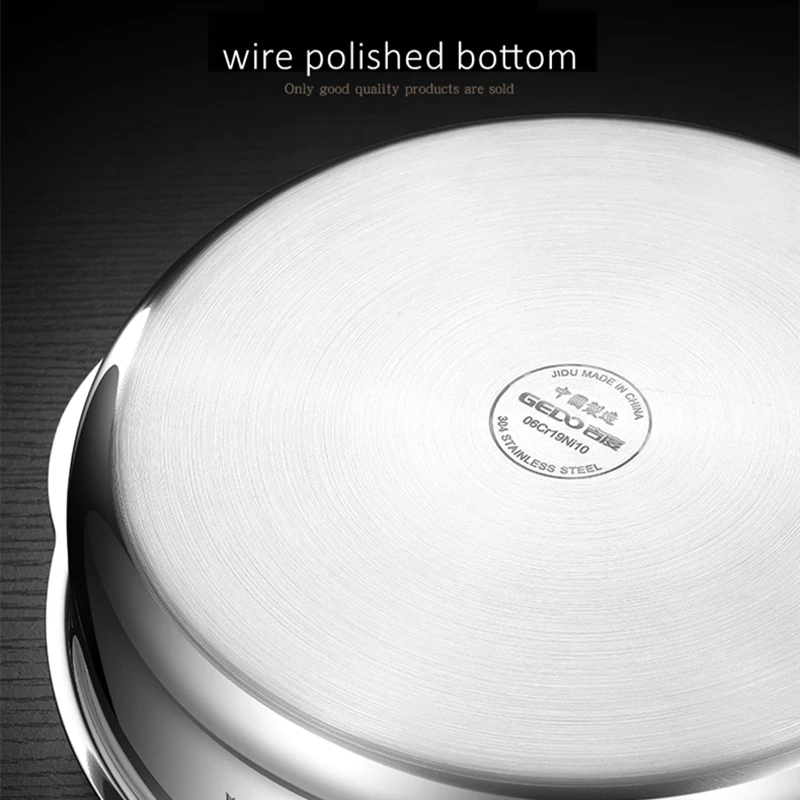 LFGB Certification 304 Stainless Steel Kitchen Plate 22cm/24cm Diameter Food Basin Ultra Thick Fall Resistant Dining Dish 6