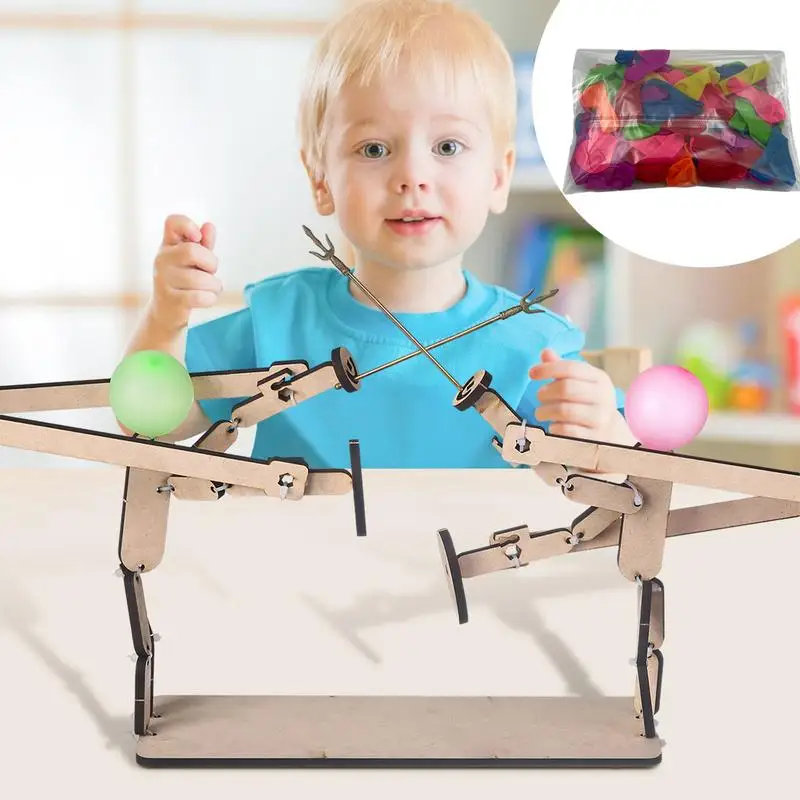 Balloon Battle Game Two Player Interactive Wood Balloon Game Adults Children Party Game Playsets for Game Room Classroom Living