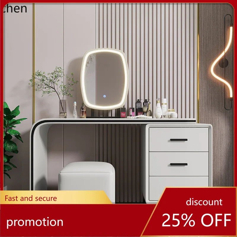 

ZML Solid Wood Dressing Table Bedroom Modern Minimalist Makeup Table Storage Chest