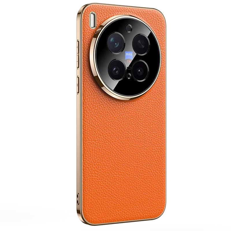 

Натуральная кожа + ПК гальваническая задняя крышка для vivo X300 X200 X100s X100 ultra Pro защита камеры противоударный чехол для телефона