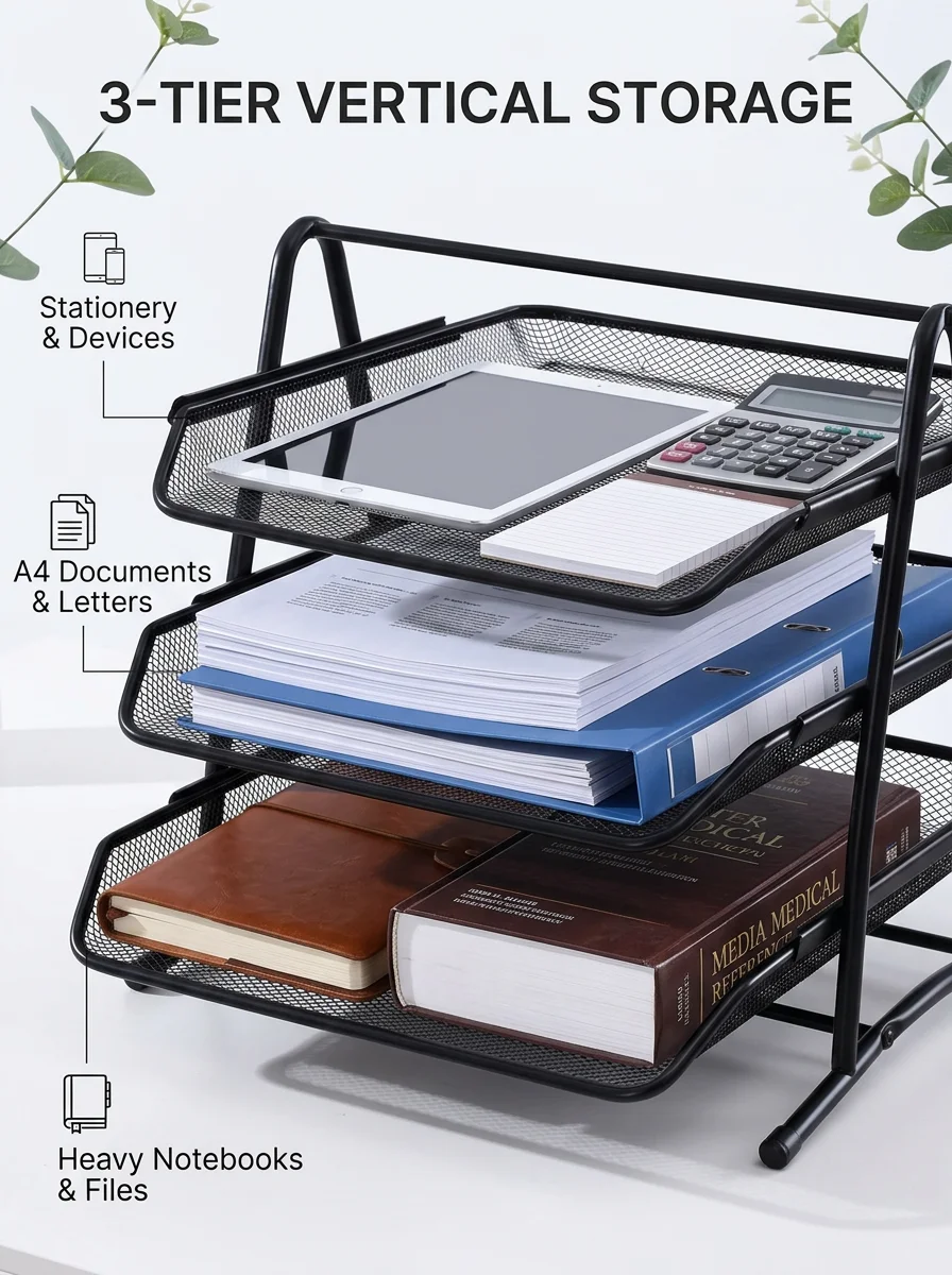 2/3-stufiger Metallgitter-Doku – Desktop Filing Tray Bewertung und Preis
