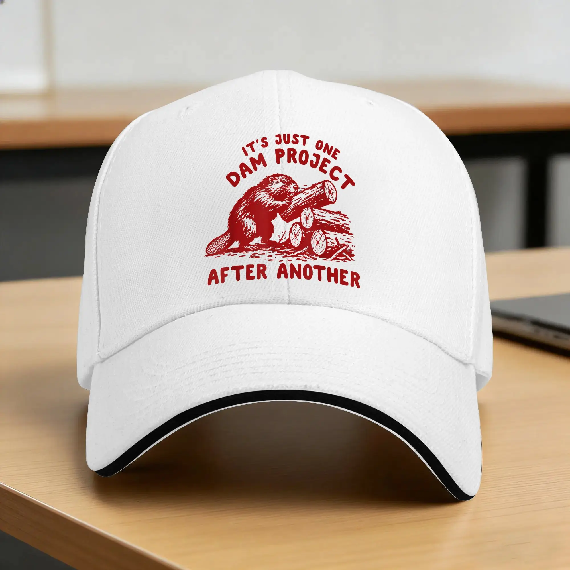 Summer It's Just One Dam Project After Another Funny Beaver Baseball Cap  Outdoor Gym Streetwear Print Sun Trucker Hat