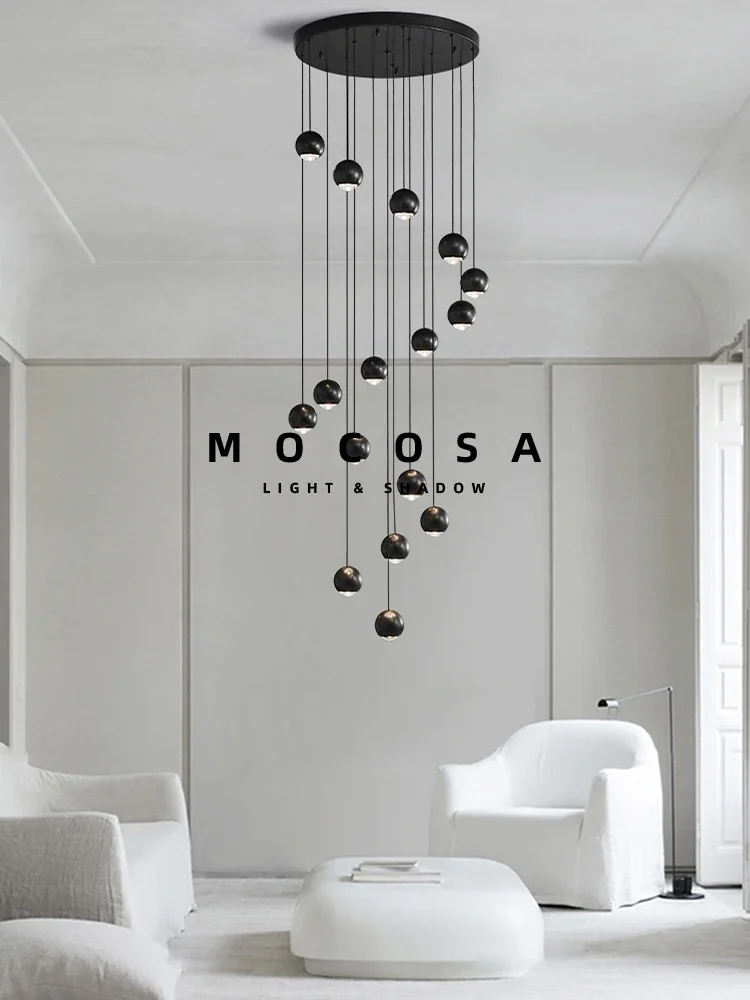 Lampadario di design nordico lampadario moderno per scale illuminazione interna ristorante sala espositiva Hotel soggiorno lampadario