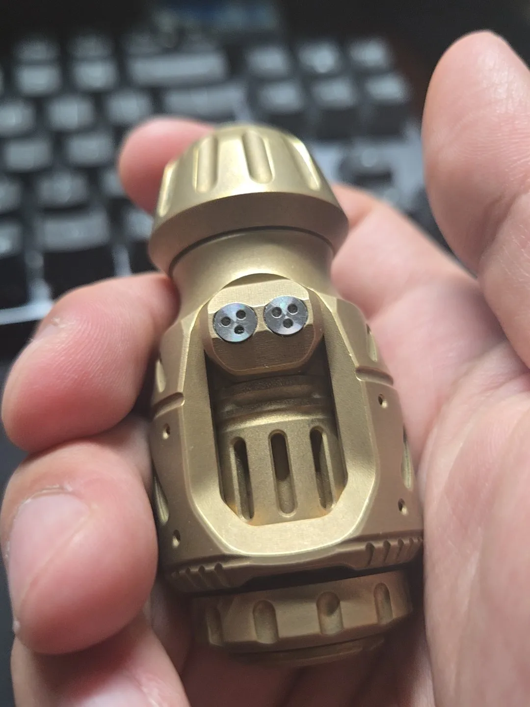 Sharp Shark Boy 2.0 Brass Push Egg, Brass Out of Print Material