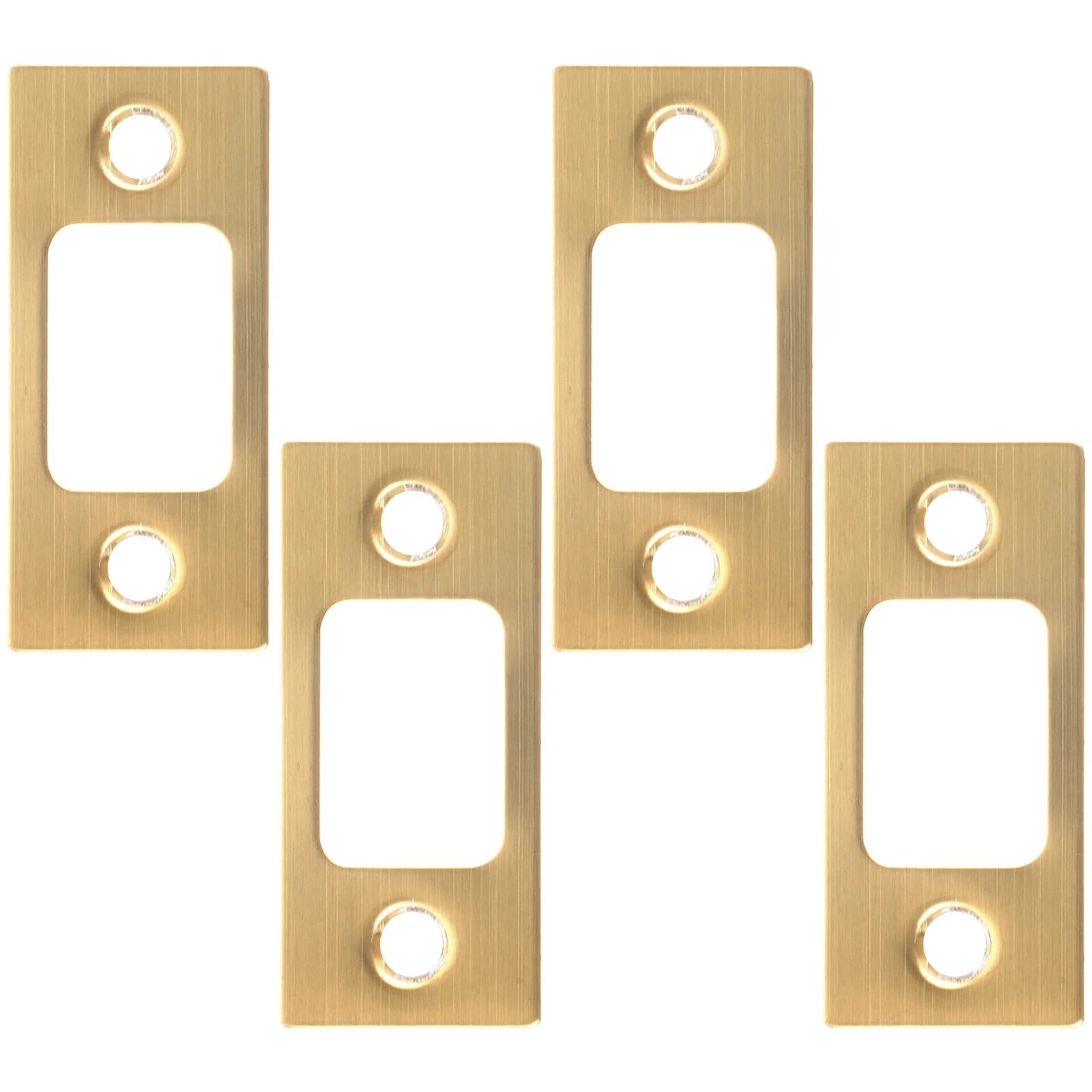 4Pcs Door Strike Plates Surface Stainless Steel Repair Plates for Wooden Door Lock Reinforcement Kit Hole Filler