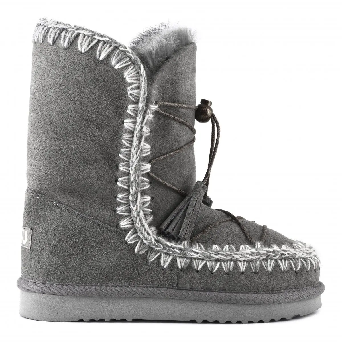 

Mou women winter snow boots eskimo 24 buckle tassel original sheepskin flats ladies comfortable warm soft ankle boot
