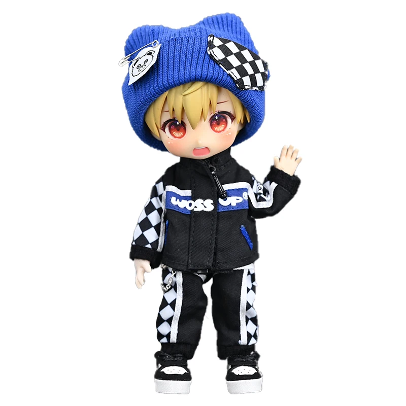 New Ob11 Dolls Little Bear Motorcycle Suit Doll Zippered jacket For Nendoroids Obitsu11 Molly Ymy Gsc 1/12 Bjd Doll