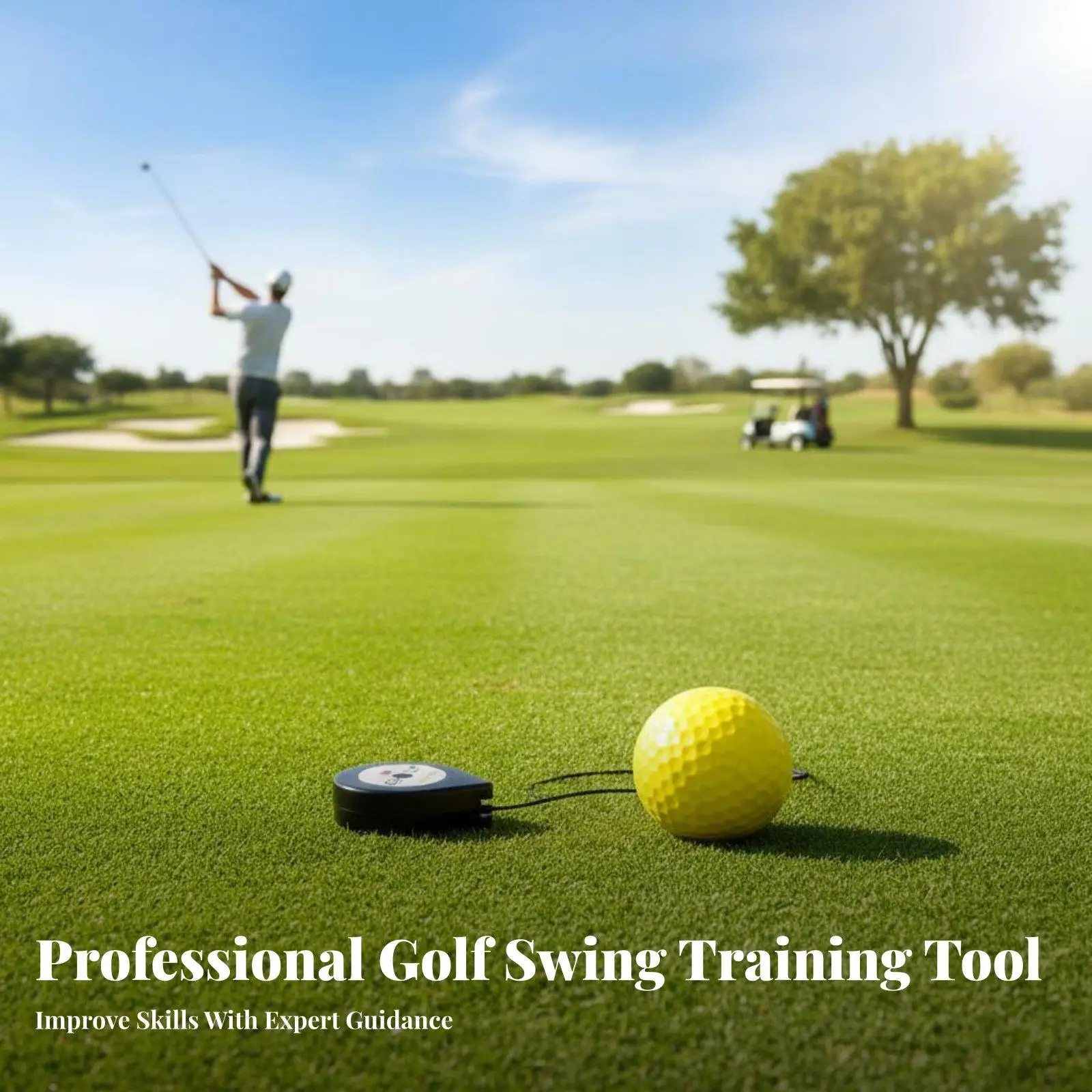 Adjustable Golf Training Ball for Hat Clip Head Position Control Lightweight Portable Practice Tool