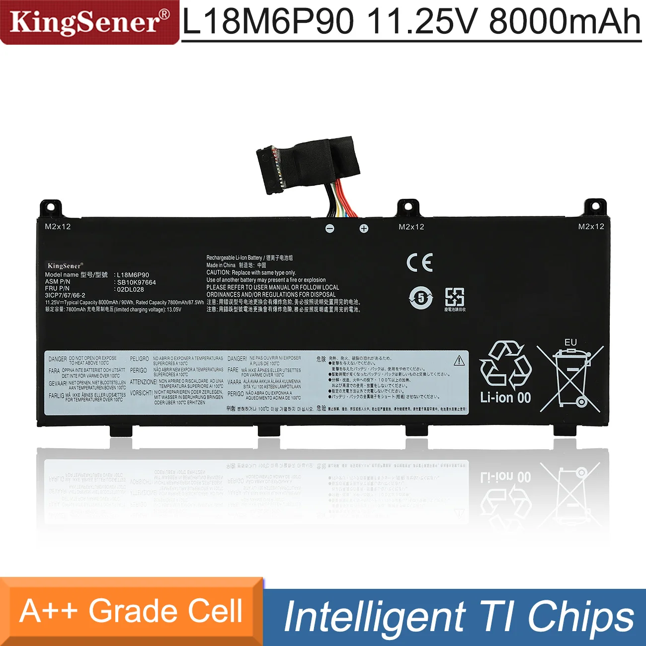 

KingSener L18M6P90 Laptop Battery For Lenovo ThinkPad P53 Series Notebook L18C6P90 02DL028 5B10W13901 SB10K97664 11.25V 8000mAh