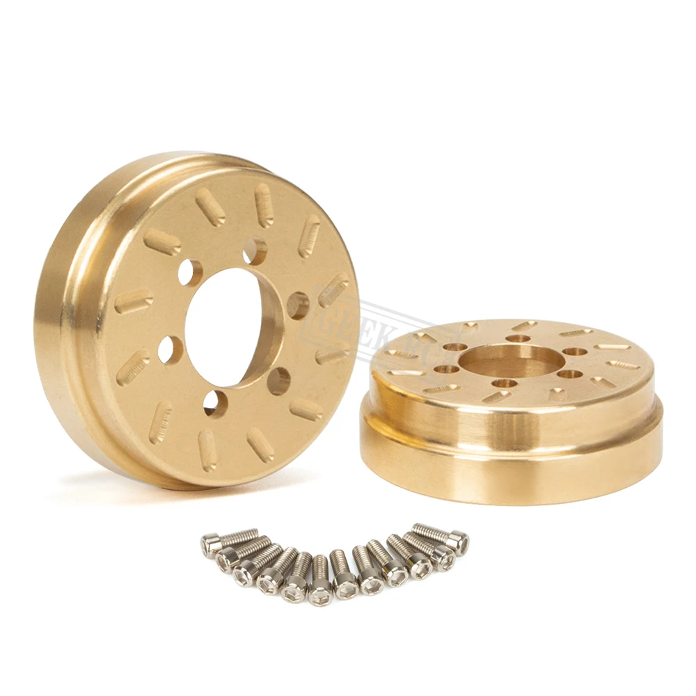 2PCS Heavy Brass Brake Diss Weights for 1.9 2.2 Beadlock Wheels 1/10 RC Crawler TRX4 TRX6 Axial SCX10 Capra RBX10 Wraith LCG