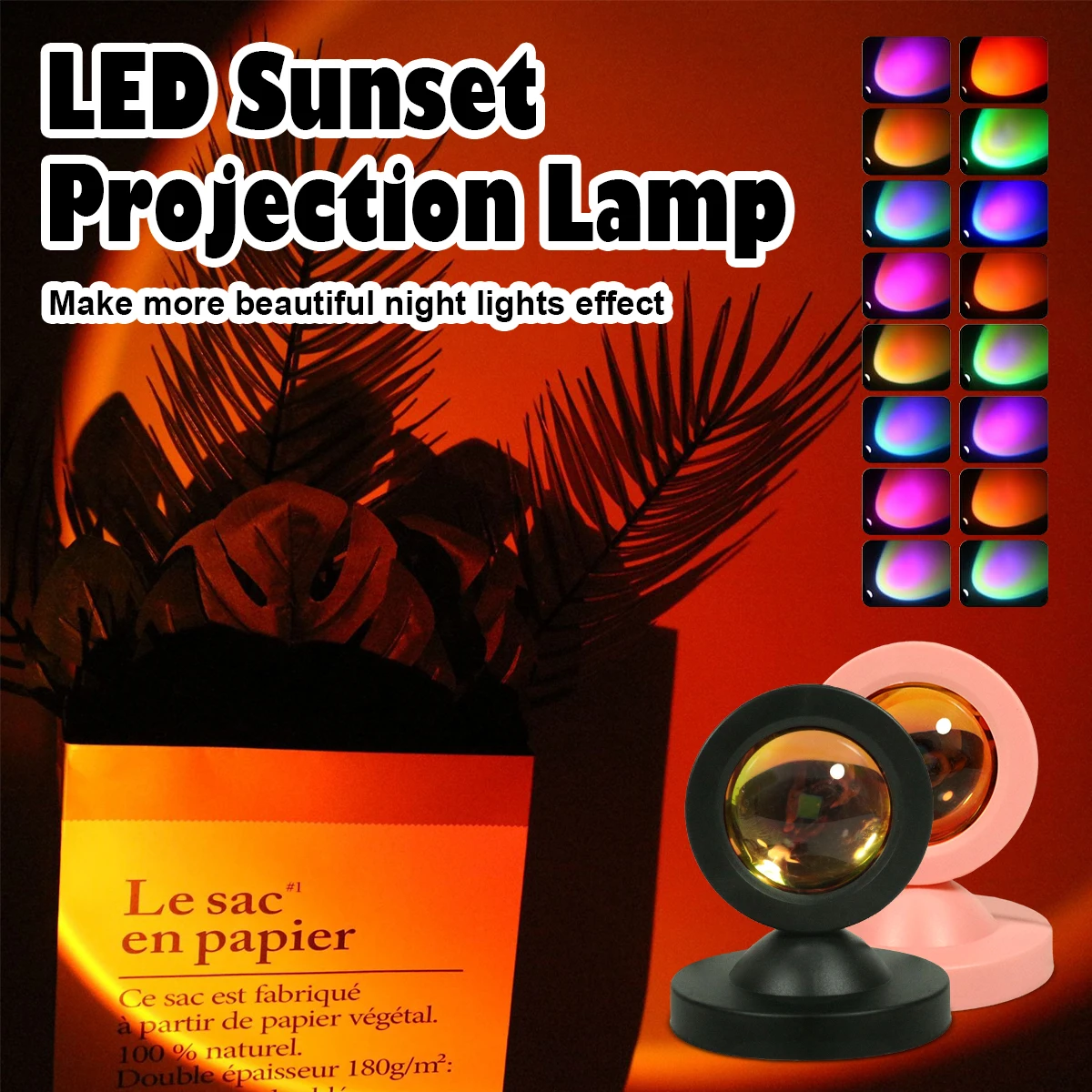 

Sunset Light Lamp With Remote Control Rgb Room Usb Powered Lampu Projector Led Atmosphere Photo Background Rainbow Mood Lighting