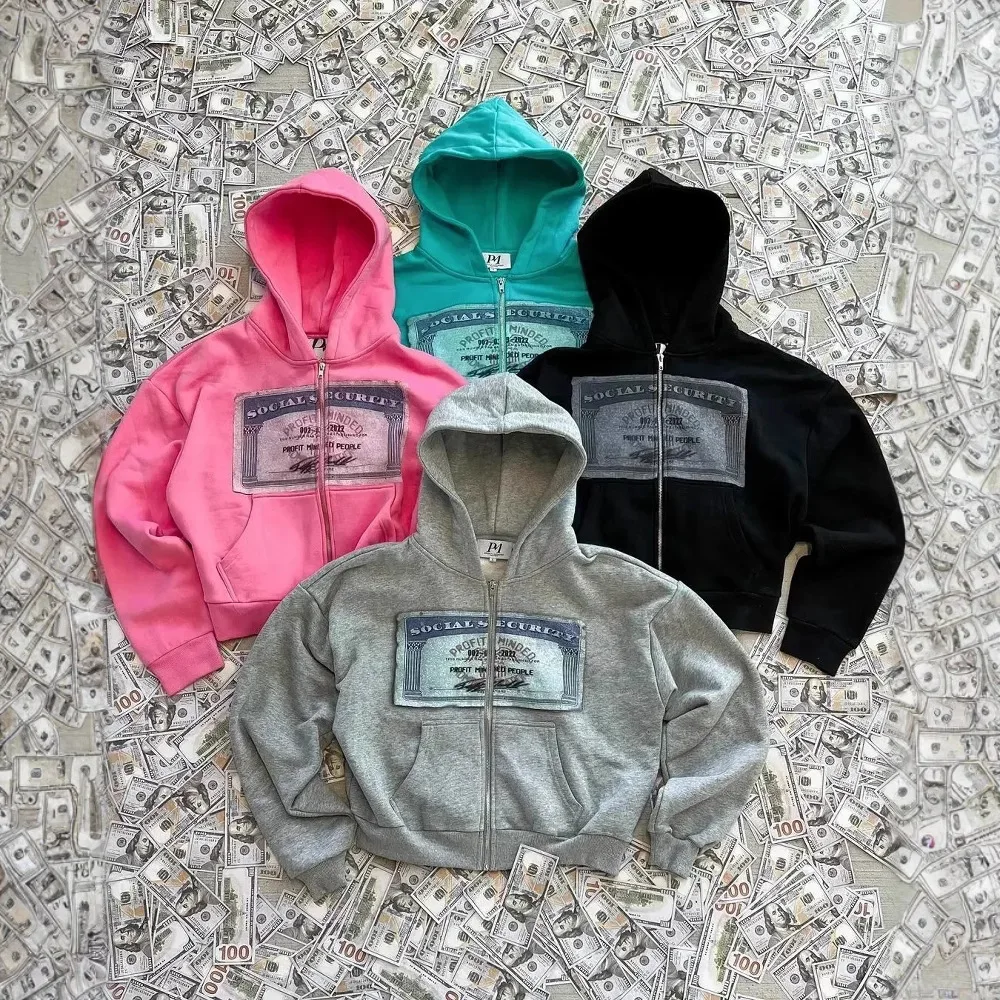 400GSM النقدية الجرافيك هوديي للجنسين فضفاضة تناسب زمم الشارع الشهير البلوز خمر الشرير نمط المتضخم سترة مع جيب الكنغر