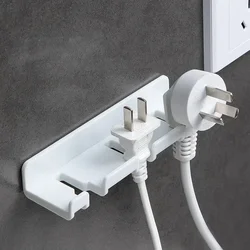 Wall Storage Hook Power Plug Socket Holder Home Wire Plugs Adhesive Hanger Home Office Storage Racks Bathroom