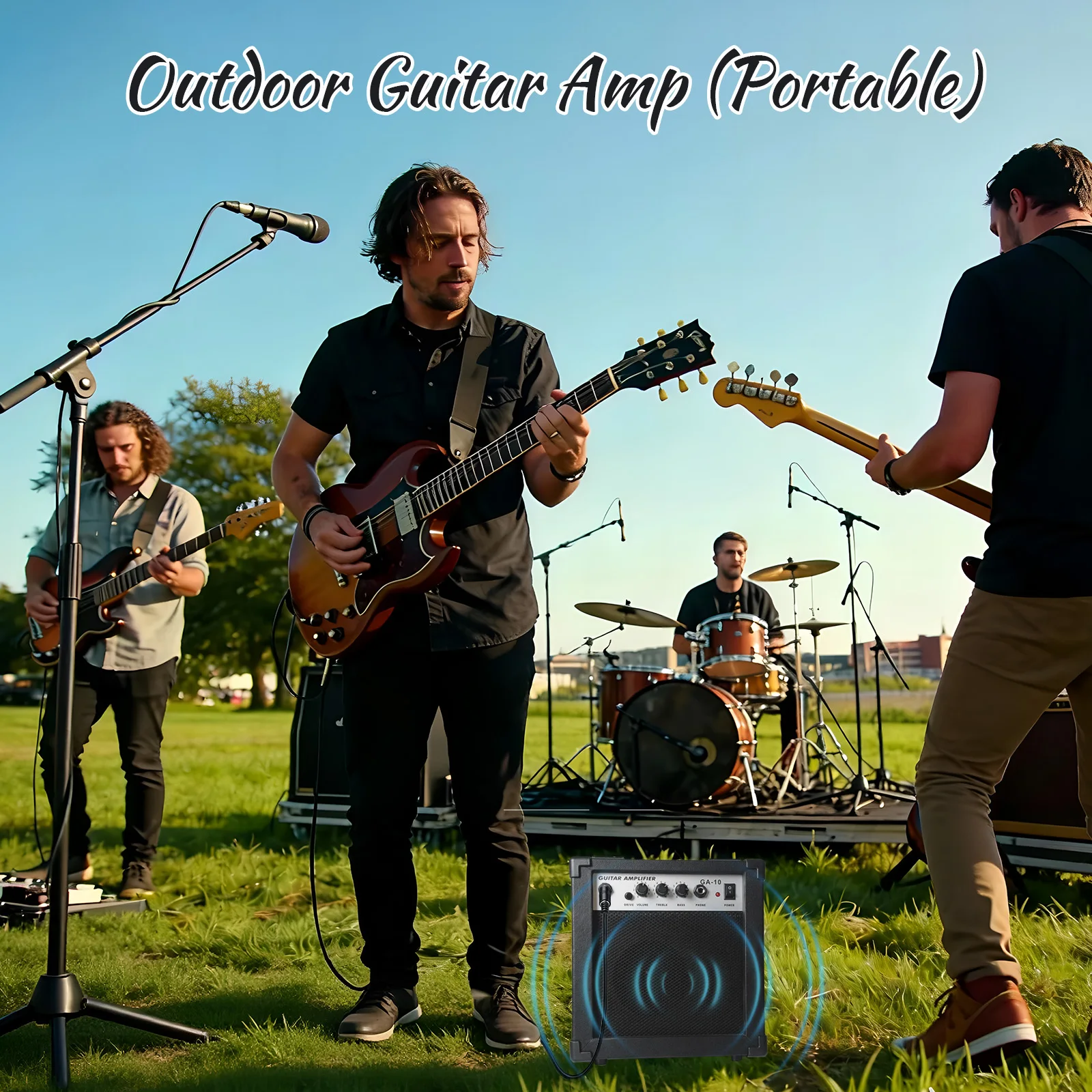 Portable Electric Guitar Amplifier, Mini Bass Speaker, with Tone and Volume Control, Suitable for Live Performances and Practice view 5