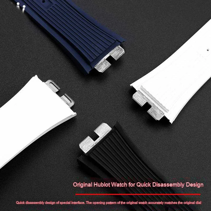 For Hublot tattoo SANG BLEU fluororubber Watch strap Hengbao 415 414 Quick release For Men VITON Watchband 28*18mm FKM bracelet