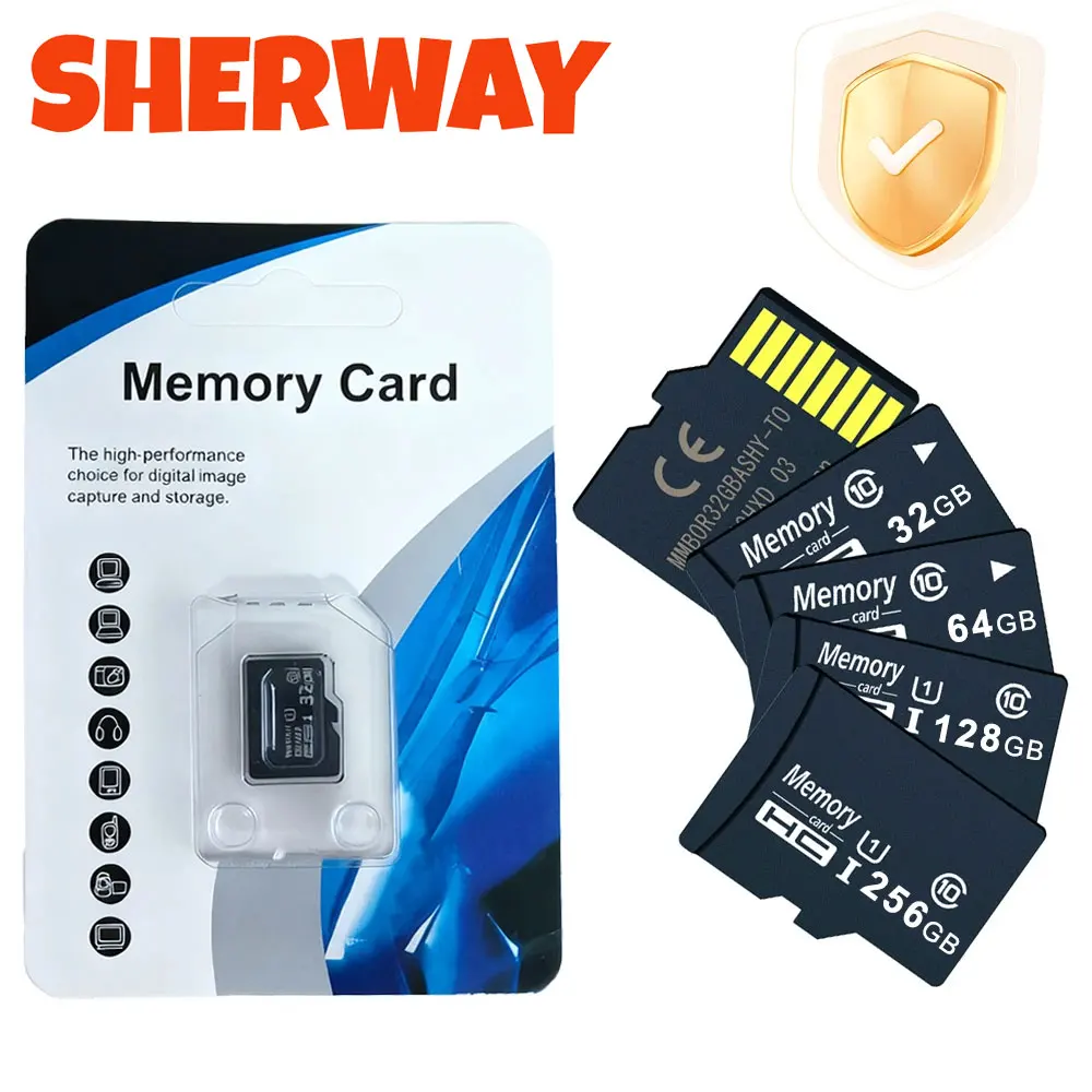 

Карта памяти SHERWAY 128 ГБ Micro SD TF 64 ГБ 32 ГБ U3 Micro SD, скорость чтения 100 МБ/с, класс 10, флеш-карта для камеры