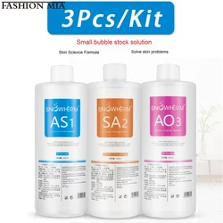 3 Pcs/1200ml Aqua Peel Solution AS1 SA2 AO3 Facial Dermabrasion Skin Care Deep Cleaning Face Serum Korea Bubble Solution