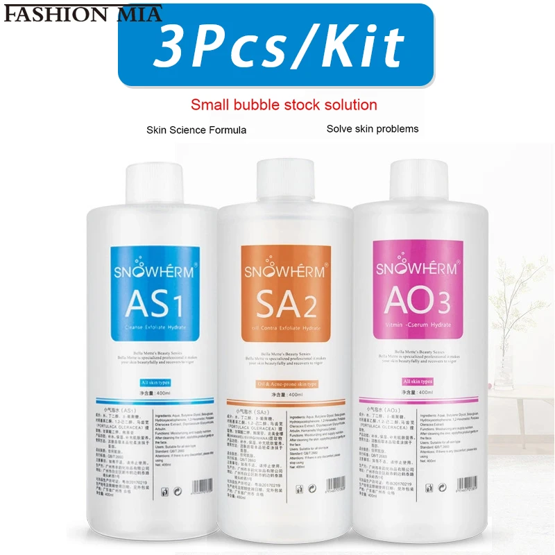 3 szt./1200ml Aqua Peel Solution AS1 SA2 AO3 Dermabrazja twarzy pielęgnacja skóry dokładne czyszczenie Serum do twarzy Korea Bubble Solution