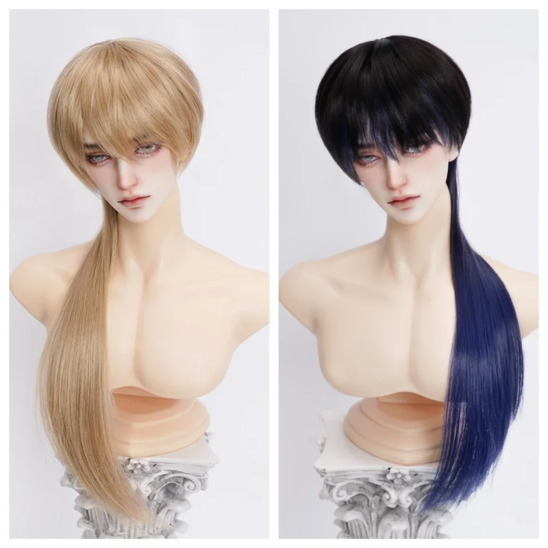 New Doll's Wig for 1/3 1/4 1/6 Bjd Doll Soft Silk Long Wolf Tail Diy Girl Toys Dress Up Play House Doll Accessories, No Doll