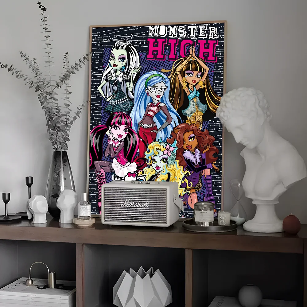 M-Monster Cartoon High Self-adhesive Art Poster Retro Kraft Paper Sticker DIY Room Bar Cafe Stickers Wall Painting