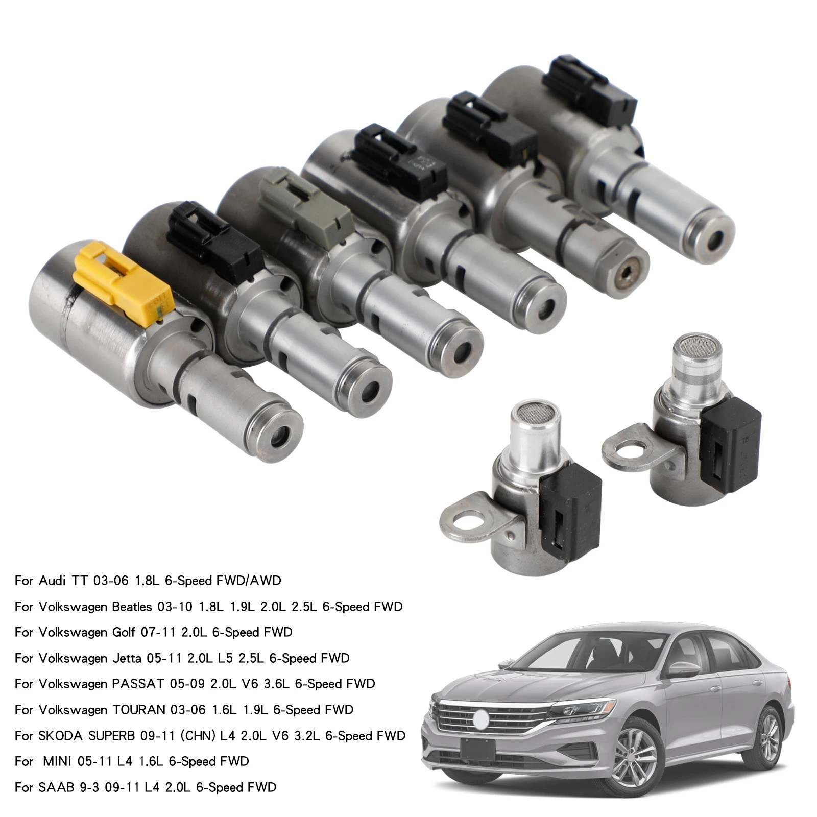 Artudatech 8pcs 09G TF-60SN/TF60SN 6-speed Trans Solenoid For VW Audi Mini 2003-On FWD Car Accessories