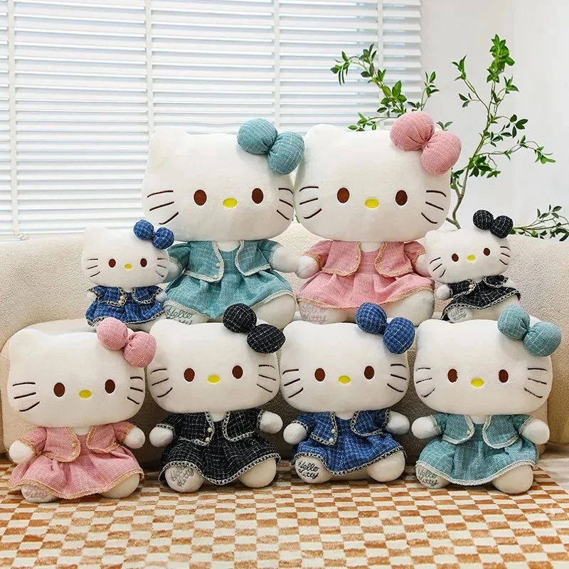

30-60cm Hello Kitty Large Plush Toy Dress Soft Stuffed Cat Doll Bedtime Sleeping Pillow Soft Sofa Cushion Room Decoration Gift