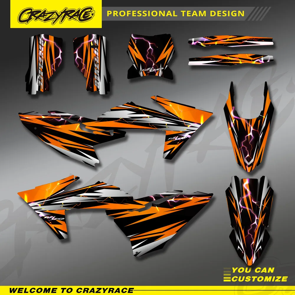 

Motorcycle Background Graphics Decal Stickers Kits for KTM EXC EXCF 2024 2025 2026 SX SXF 2023 2024 2025 Custom Number Name