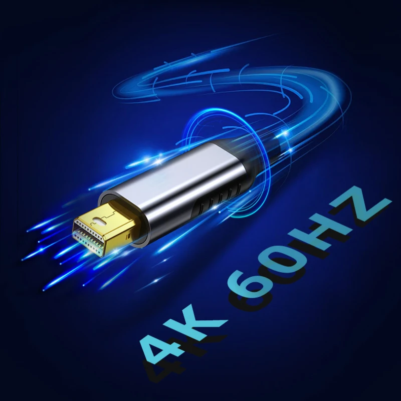 منفذ عرض من النوع C إلى Mini DP كابل Thunderbolt Video Mini DP 4K@60 هرتز متوافق مع جهاز MacBook Pro MacBook Air More USB C