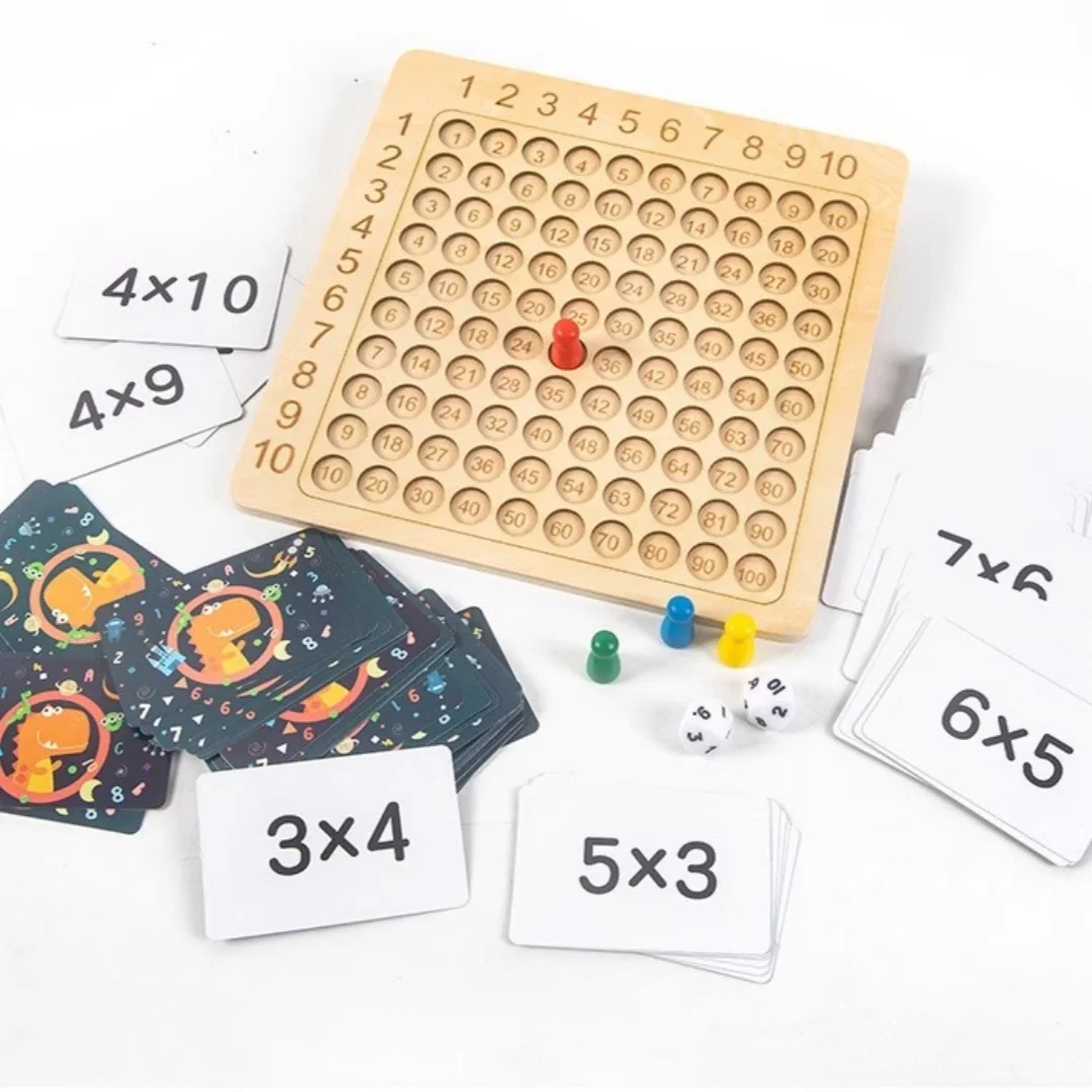 99 Vermenigvuldiging Bordspel Wiskunde Tafel Puzzelspel Voor Kinderen Kind Leren Educatief Speelgoed Met Schaakbord