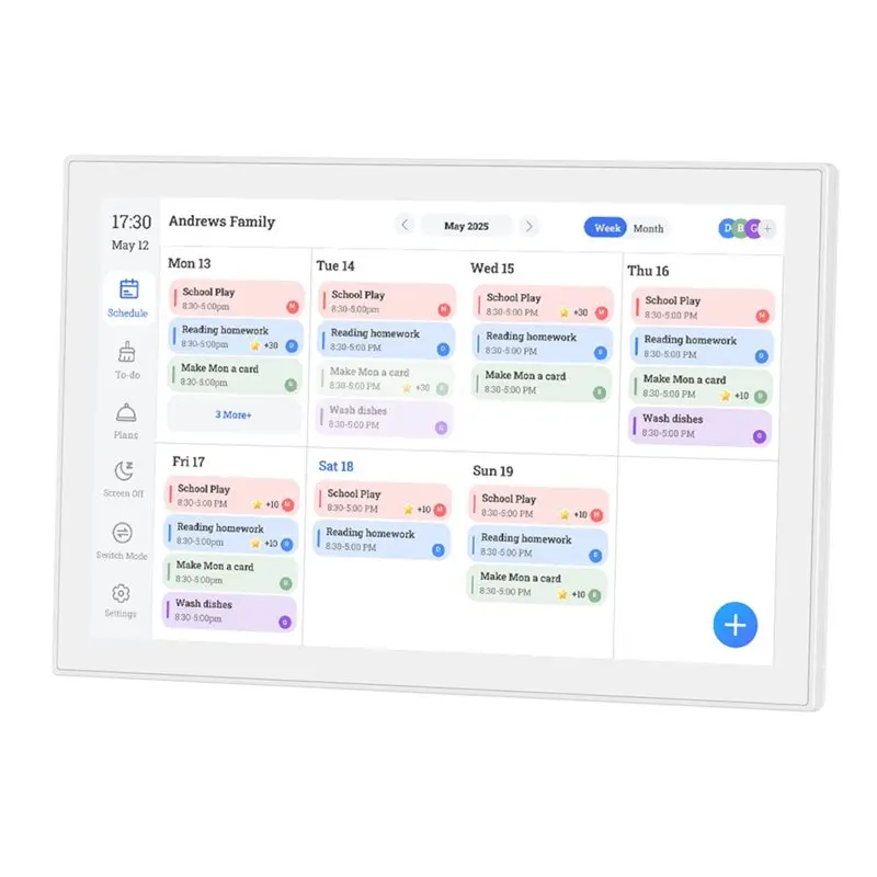 AED7-10.1Inch Smart Wifi Digital Calendar 1920 X 1080 IPS HD Touch Screen Chore Chart Meal Plans With Tempered Glass