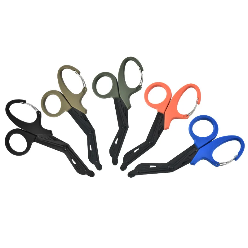 Tijeras médicas EMT de 18,5 cm, tijeras portátiles de corte de gasa para heridas de acero inoxidable, herramienta de emergencia EDC práctica para exteriores