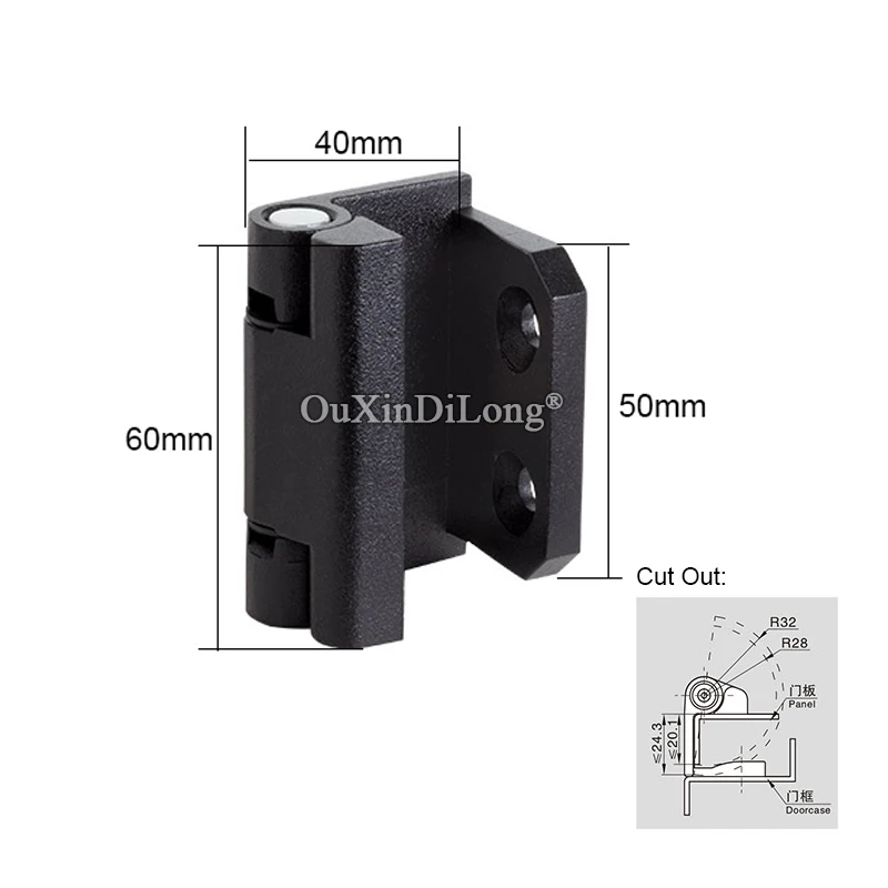 Black 8PCS Zinc Alloy Industrial Hinges Equipment Box Hinge Distribution Box Hinges Switch Electrical Cabinet Door Hinges