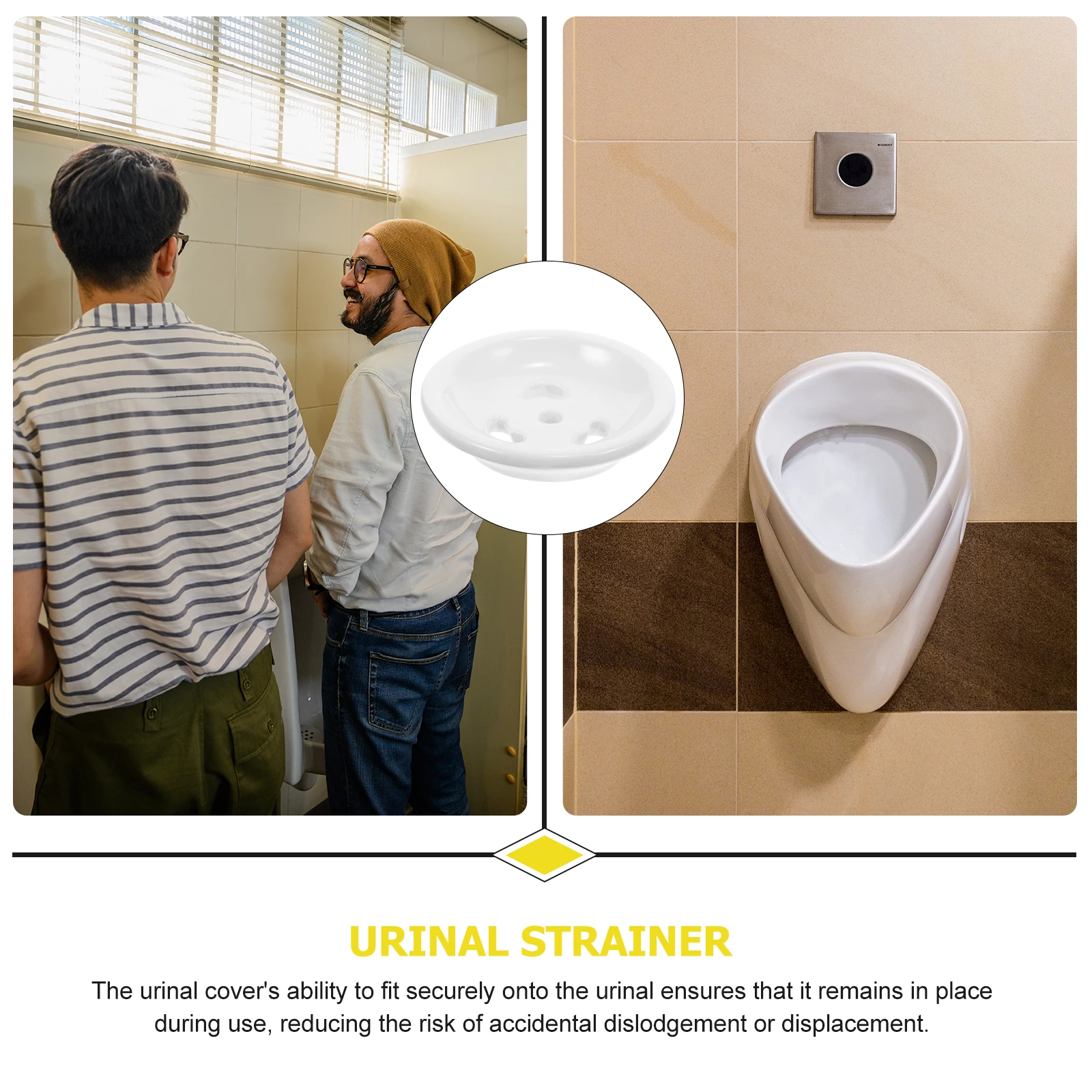 

Ceramic Urinal Stopper Easy Install No Tools Needed for Public Restroom Hygiene Maintenance Strainer Filter Cap
