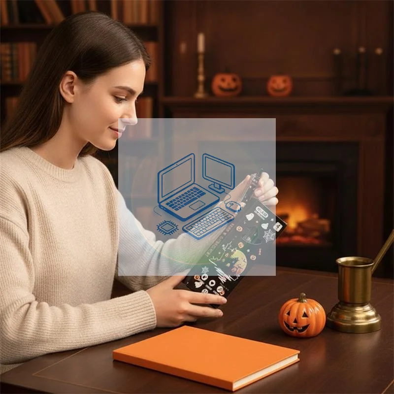 Halloween Retractable Gel Pens Set 4Pcs, 0.5mm Fine Tip Quick Dry Black Ink With Soft Grip, Student Writing Stationery