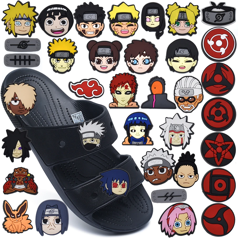 1-38PCS MINISO Japanese anime Shoe Charms Garden Shoe Accessories Buckle Fit Clogs Decaration Sandals Decorate Men Women Gift