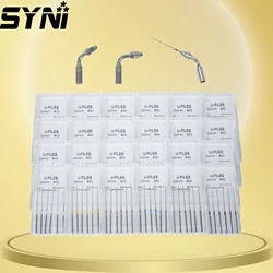 SYNI 6Pcs Dental Ultrasonic U-Files Staniless Steel 15-40# 33mm for Root Canal Endodontics Stainless Steel Ultrasonic Files