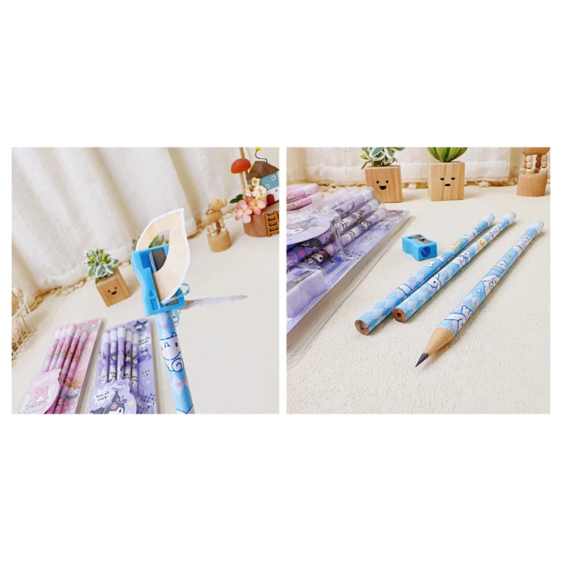 Crayon à dessin HB Kawaii pour enfants, dessin animé mignon, crayon à dessin pour devoirs d'étudiant, gomme Anime