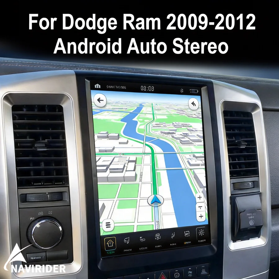 S 13inch Android Screen 256GB Car Radio For Dodge Ram 2009 2012 CarPlay Android Auto Multimedia Video Player Stereo GPS HeadUnit