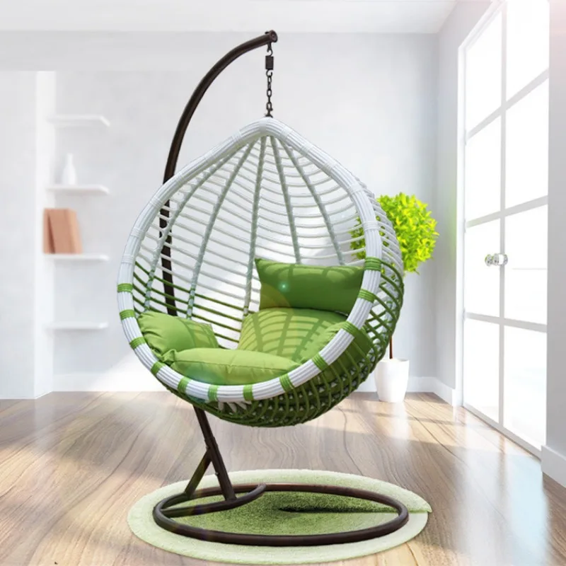 High Quality Modern furniture patio rattan swing chair hanging egg chair with metal bracket Sofa Rattan Hang Basket