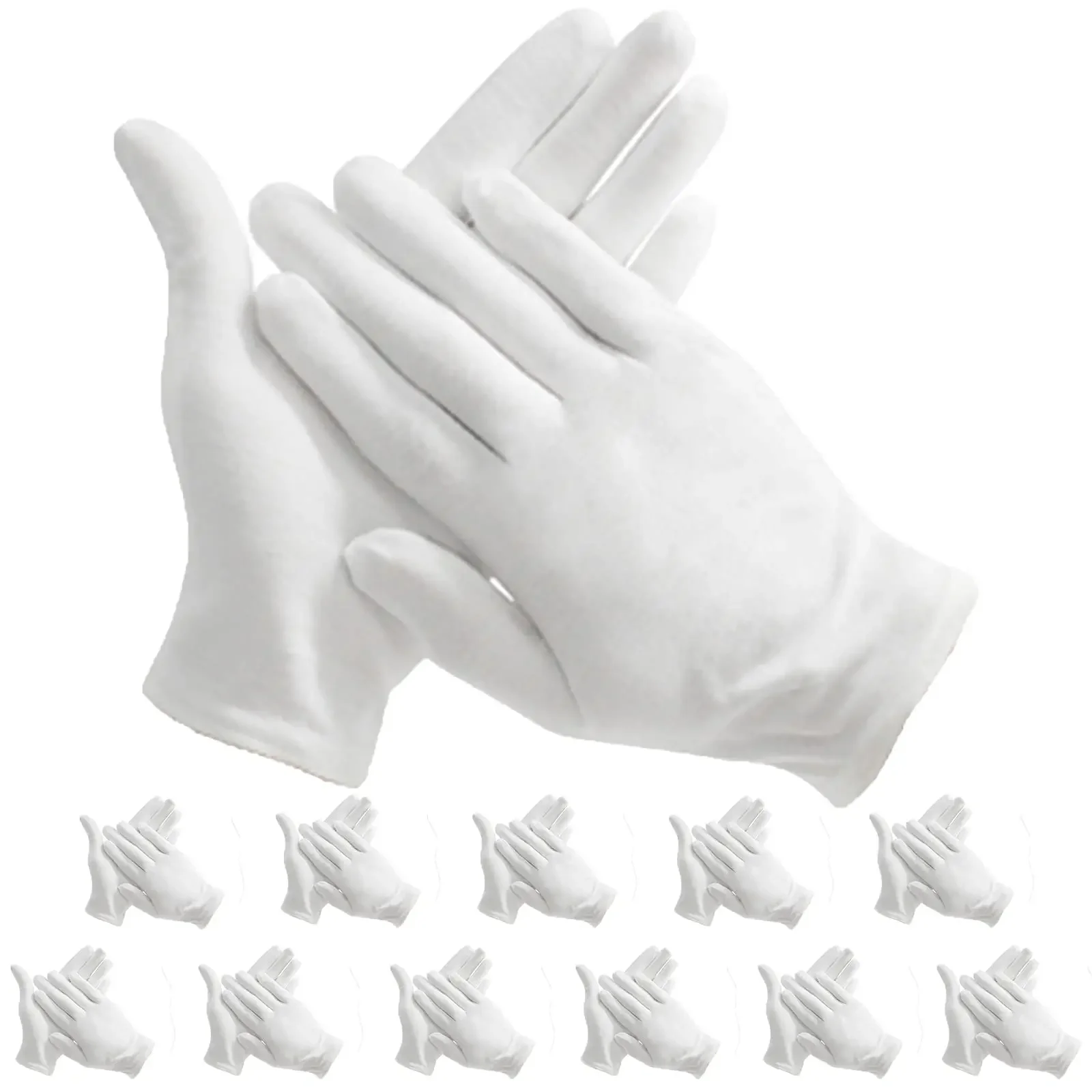 White Cotton Work Gloves for Dry Hands Handling Film SPA Gloves Ceremonial High Stretch Gloves Household Cleaning Tools