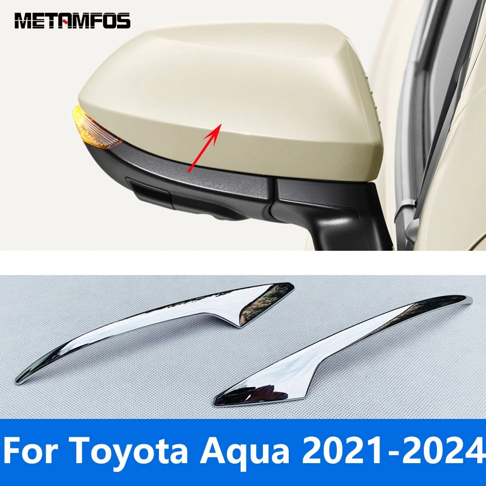 

For Toyota Aqua 2021 2022 2023 2024 Chrome Rear View Side View Door Mirror Strip Molding Trim Exterior Accessories Car Styling