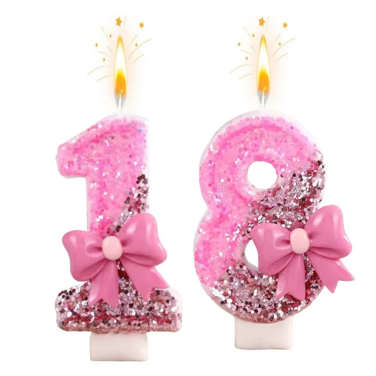 New 0-9 Number Birthday Candles OriginalDouble color butterfly bow Birthday Cake Digital Party Candle Decoration