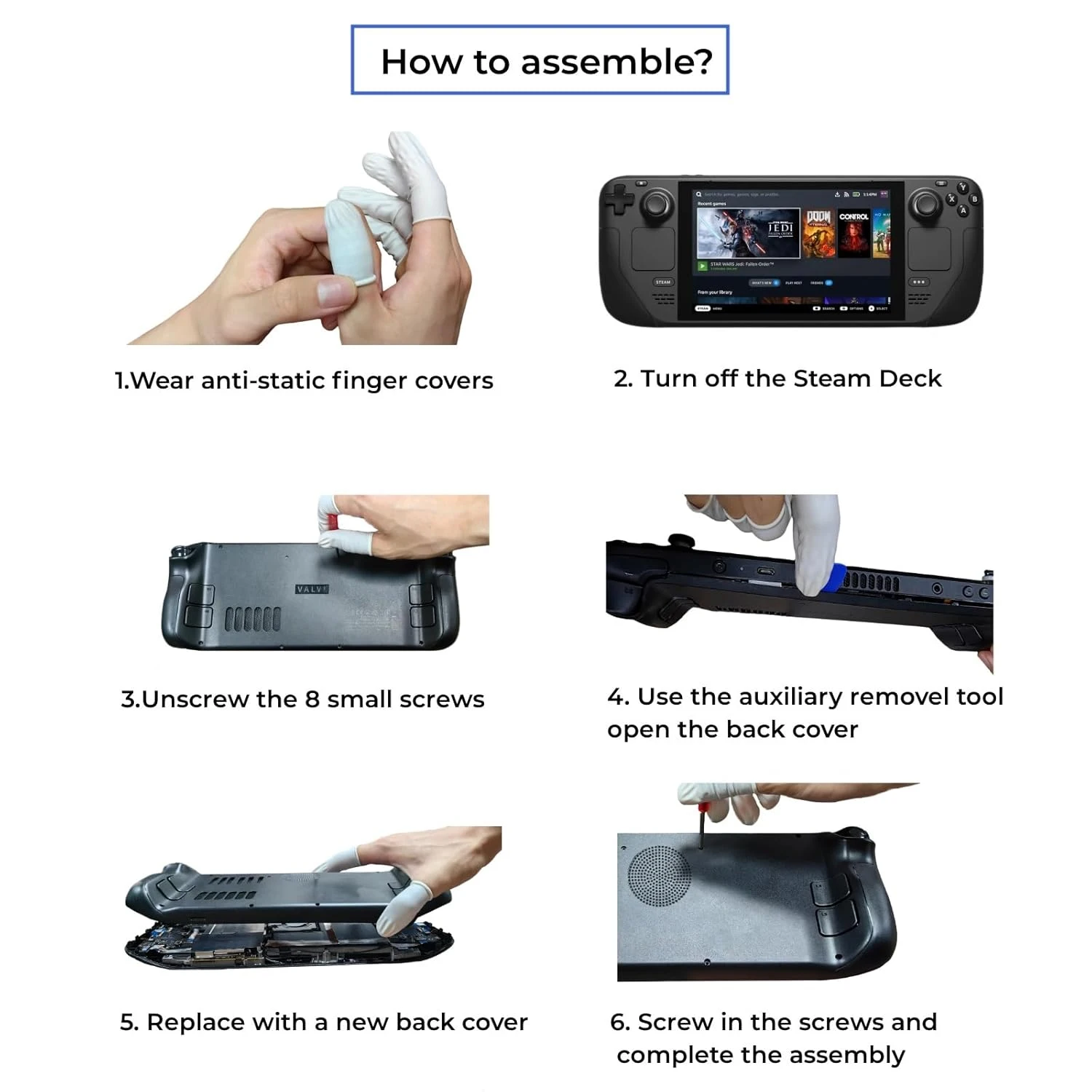 Replacement DIY Back Shell with Cooling Vents Heat-Dissipation Back Housing Case Plates Cover for Steam Deck/Steam Deck OLED view 4