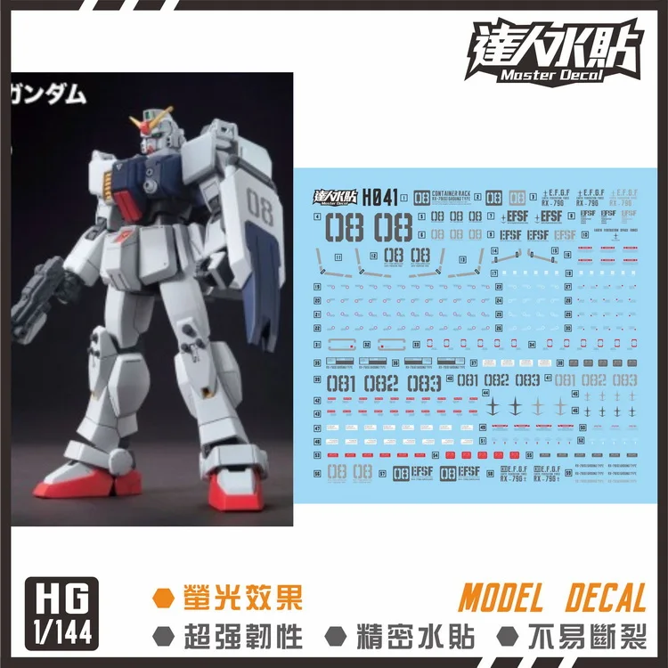 Calcomanía maestra H041 para 1/144RX-79G, tipo de tierra 08MS, Kit de modelos, herramientas de construcción, Hobby, pegatinas de agua fluorescentes