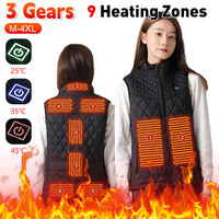 Women Electric Thermal Jacket Rechargable Smart Heated Jacket 3 Heating Levels 9 Zone Heating for Sports Hunting Hiking