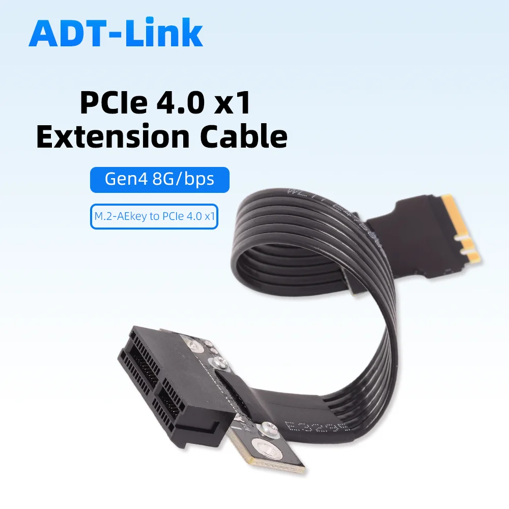 ADT-Link 3-100cm M.2 Key A.E WiFi NGFF Riser To PCIe 1X 4X 8X 16X Card Extension Adapter Key A E for PCI-E 4.0 Gen4 X1 X4 X8