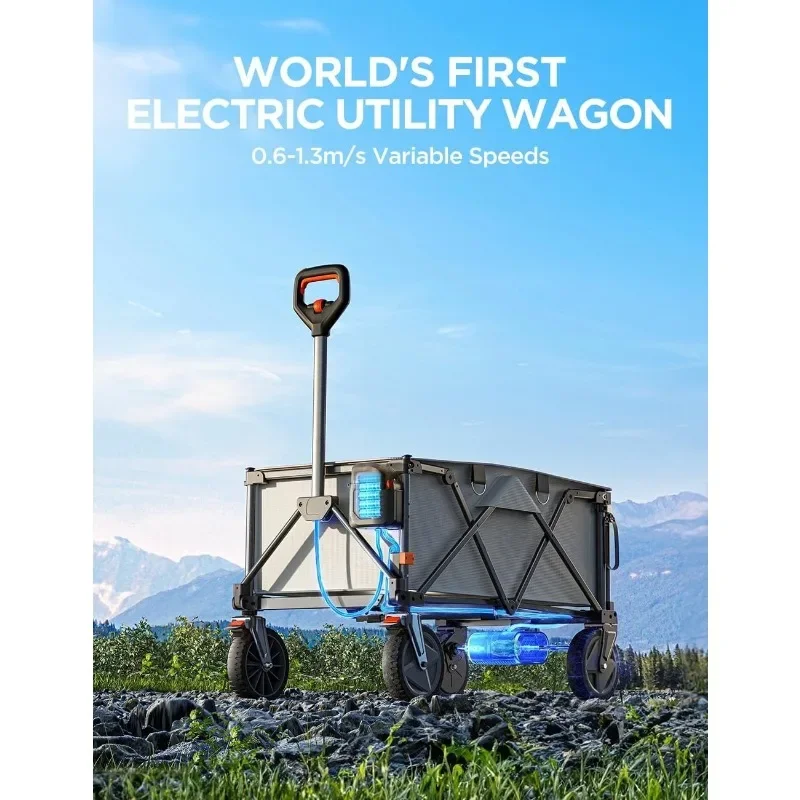 

Складная тележка с складными колесами, сверхмощная тележка объемом 200 л, вездеходные колеса 8 дюймов, универсальная тележка большой вместимости