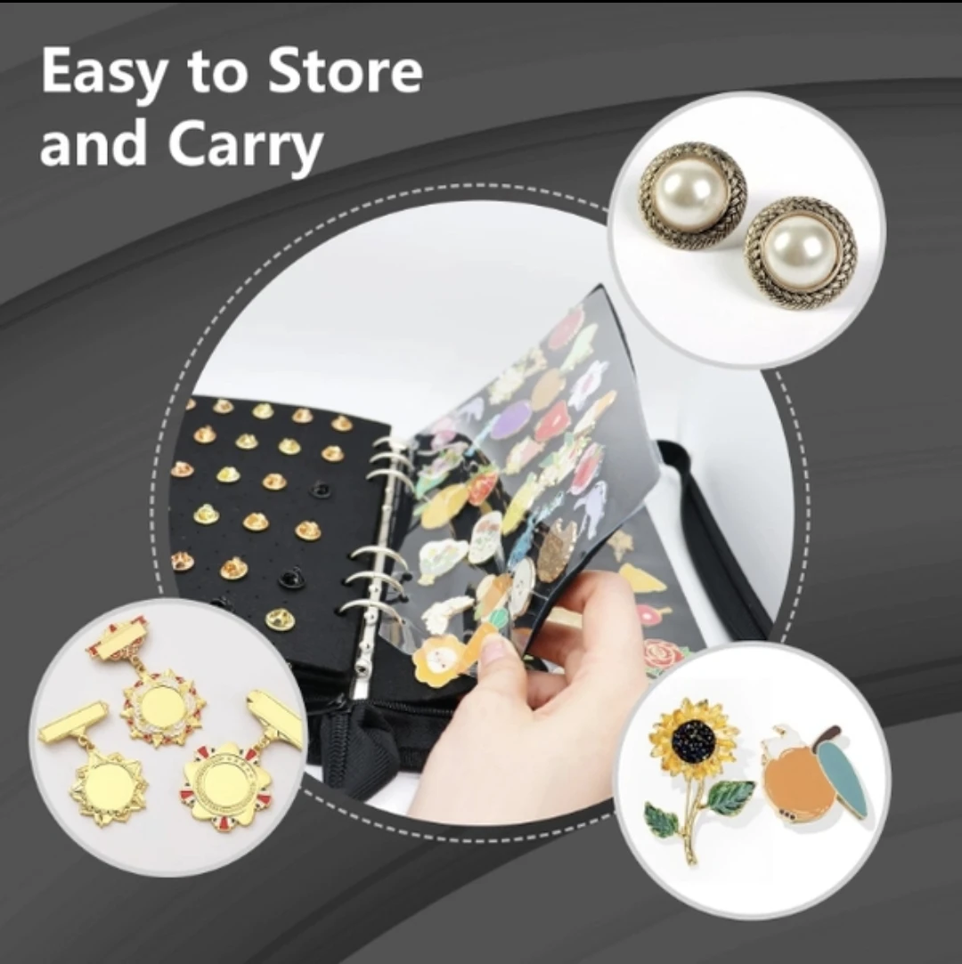 NewPin Display Book Enamel Pin Collection Holder Trading Book with 6-Page Display Boards A5 Brooch Pin Storage Organizer Binder